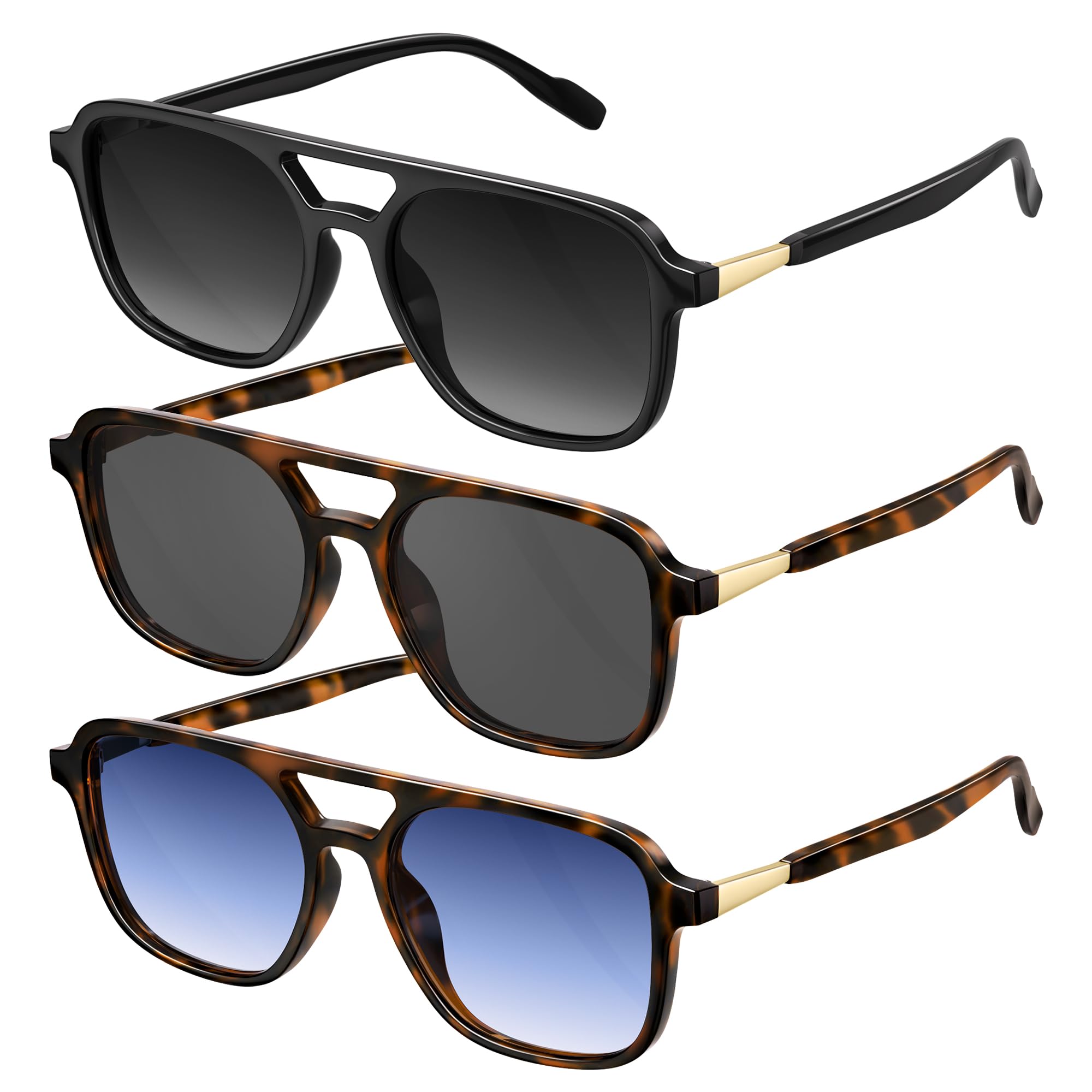 Retro Aviator Sunglasses for Women Men:Polarized Trendy Vintage 70s Rectangle Mens Womens Shades Sun Glasses