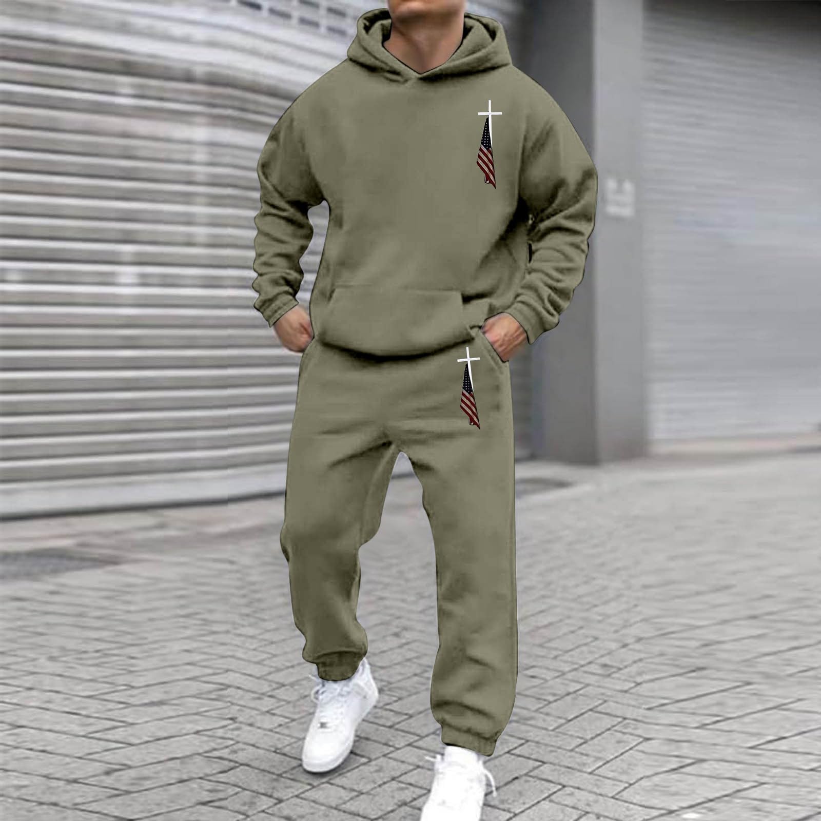 Men's Jogger Set 2 Piece Lounge Sweatshirt Sets Outfits Matching Sweatsuits Two Piece