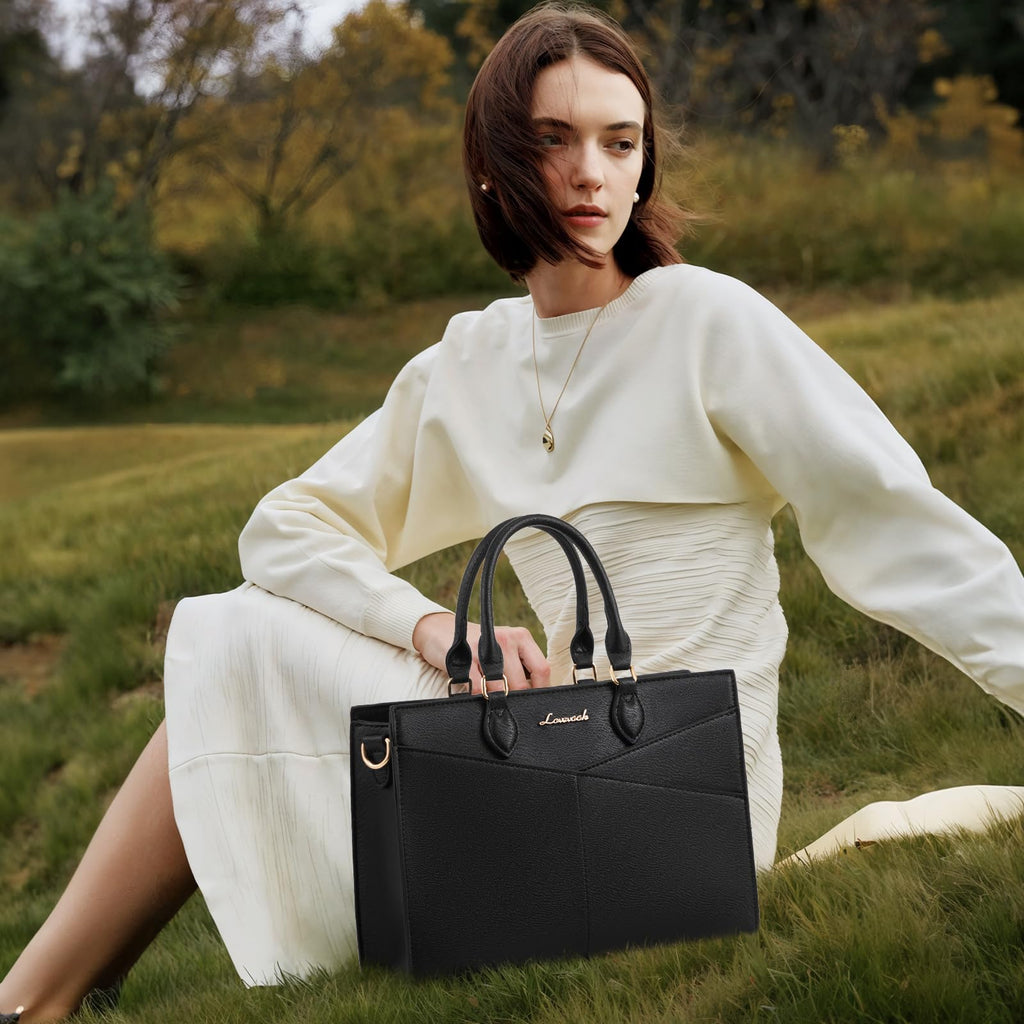 LOVEVOOK Purses for Women,Satchel Handbags Tote Bag, Black Pu Leather Shoulder Crossbody Top Handle Purse with Zipper