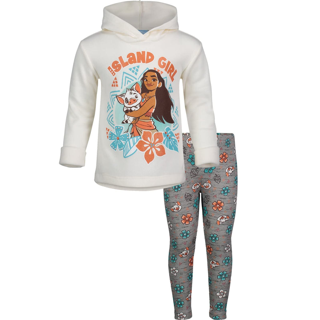 Disney Moana Fleece Pullover Hoodie and Leggings Outfit Set Infant to Big Kid Sizes (12 Months - 14-16)