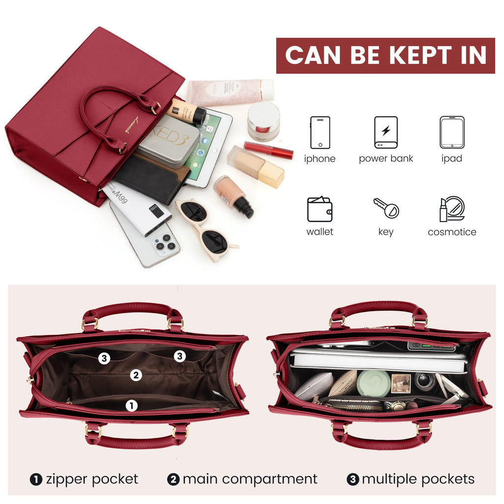 LOVEVOOK Purses for Women,Satchel Handbags Tote Bag, Black Pu Leather Shoulder Crossbody Top Handle Purse with Zipper