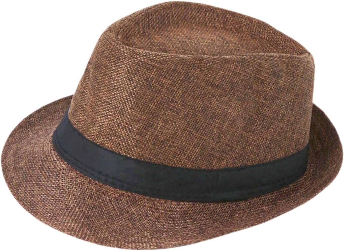 Unisex Classic 1920s Fedora Hat Short Brim Panama Trilby Hat Summer Beach Cap for Men Women