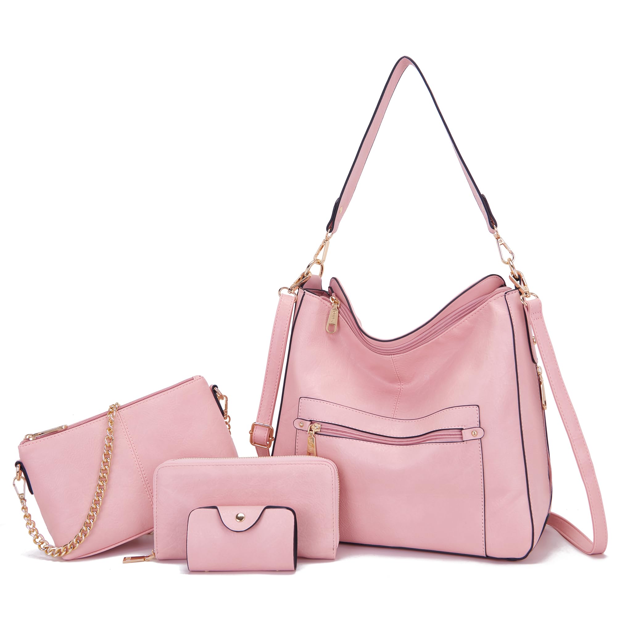 Large Crossbody Purses Set For Women Shoulder Tote Handbags Ladies Hobo Bags With Matching Wallet 4PCS