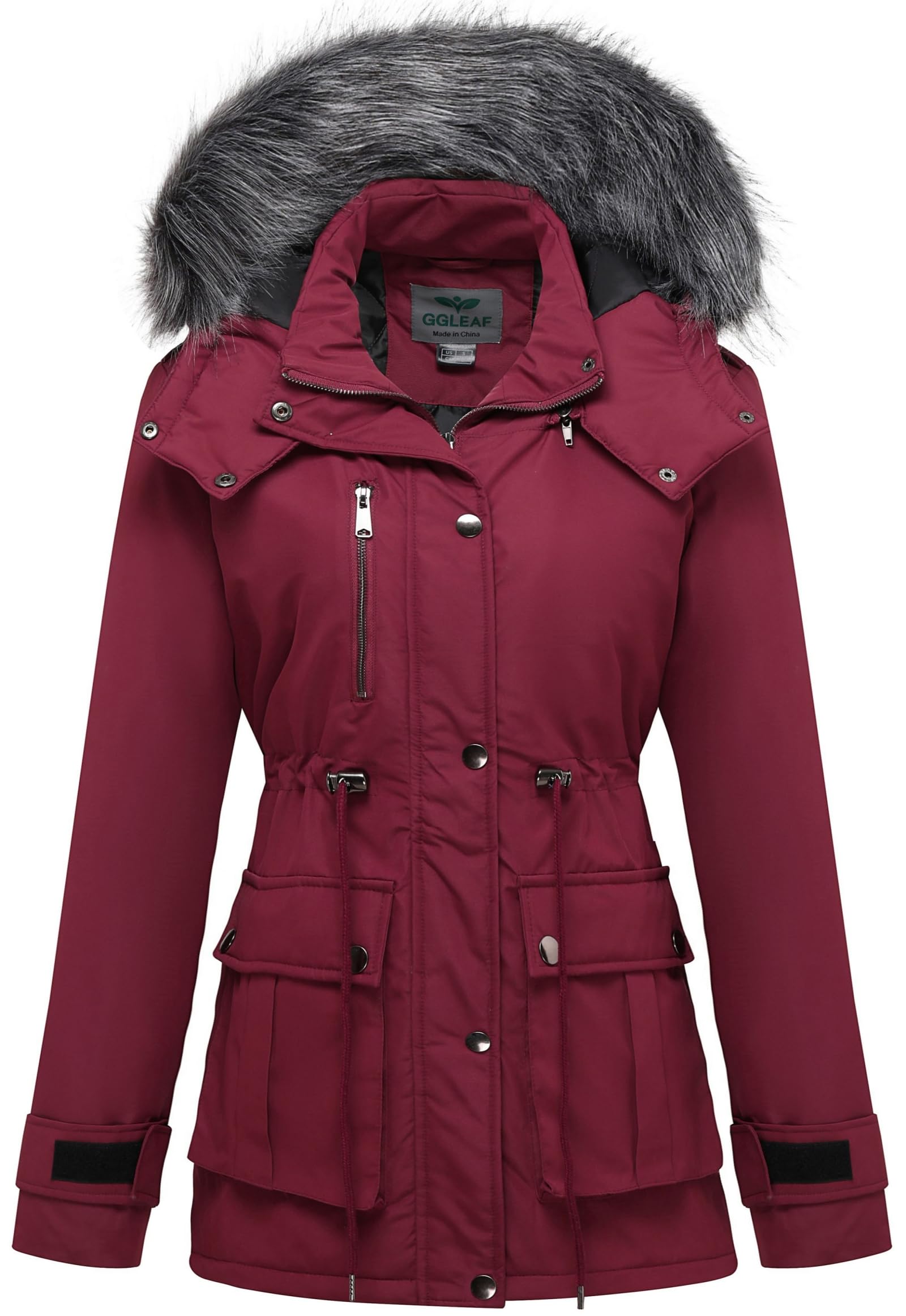 GGleaf Women's Quilted Winter Coat Warm Puffer Jacket Thicken Parka with Removable Hood