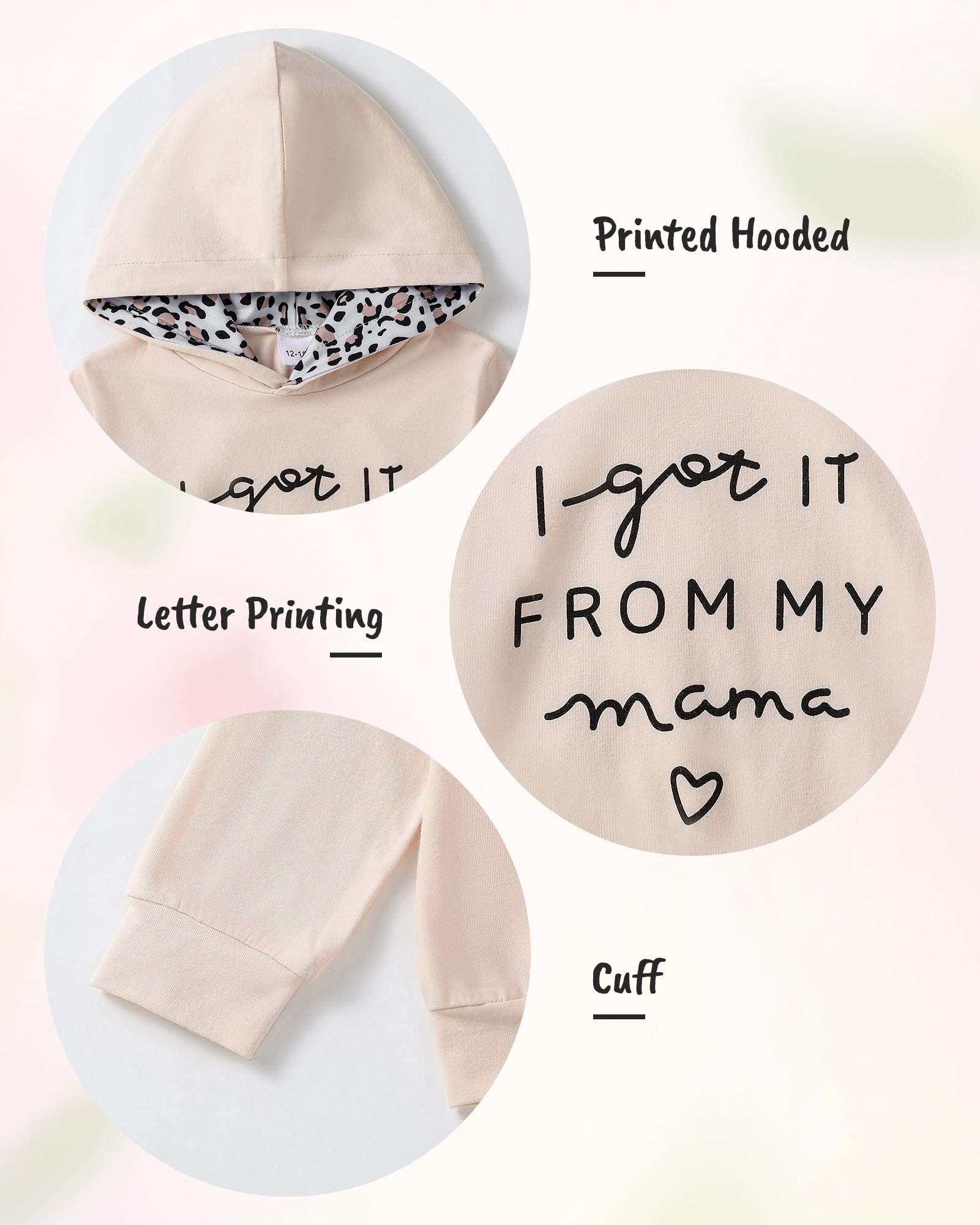 ZOEREA Toddler Girls Clothes Baby Outfits Letter Hoodie Sweatshirts Flower Sweatpants 2Pcs Tracksuit Fall Winter Clothing