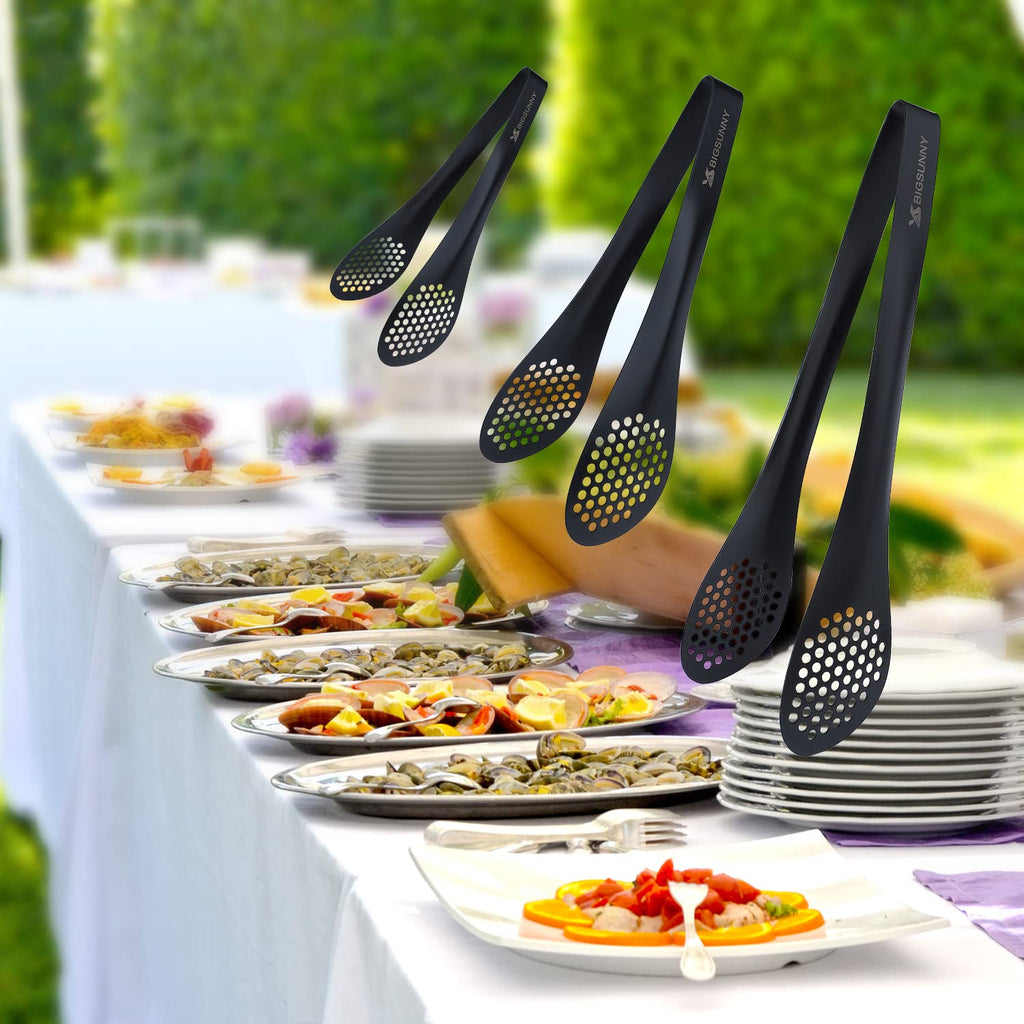 MSY BIGSUNNY 9 inch Buffet Tongs, Set of 2 Stainless Steel Food Serving Tongs