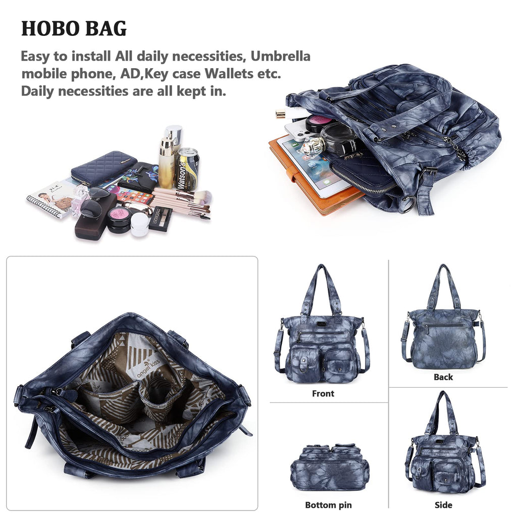 Angelkiss Purses and Handbag for Women Soft Leather Hobo Bags Satchel Shoulder Bags Ladies Tote Crossbody Bag