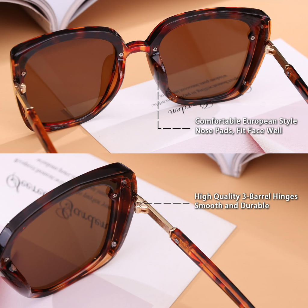 COLOSSEIN Beach Sunglasses for Women and Men Trendy Oversized Sunglasses Classic Square Sunglasses