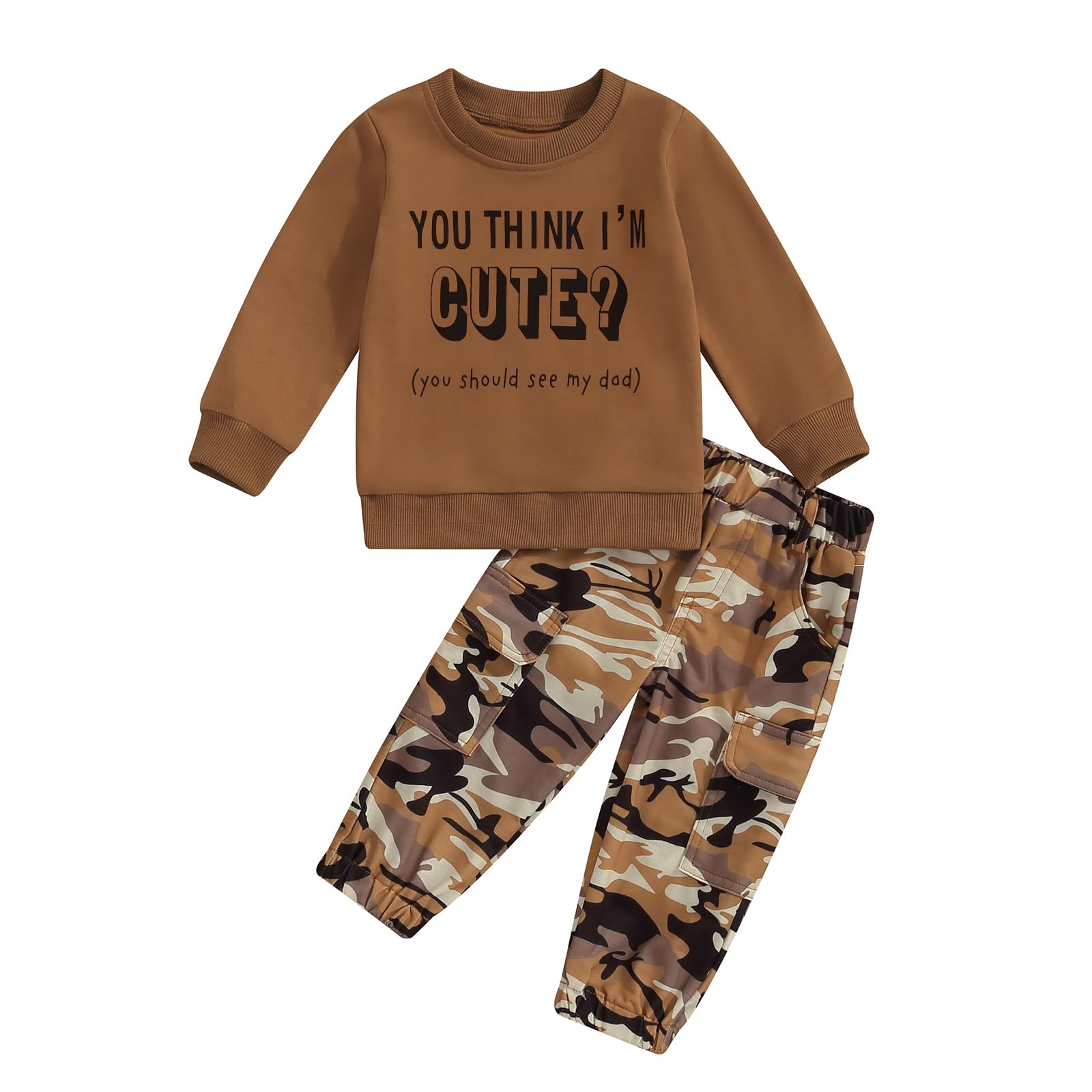 Fernvia Toddler Girls Clothes 2T 3T 4T 5T Fall Outfits Baby Pullover Sweatshirt & Camouflage Pants Set Kids Winter Sweatsuit