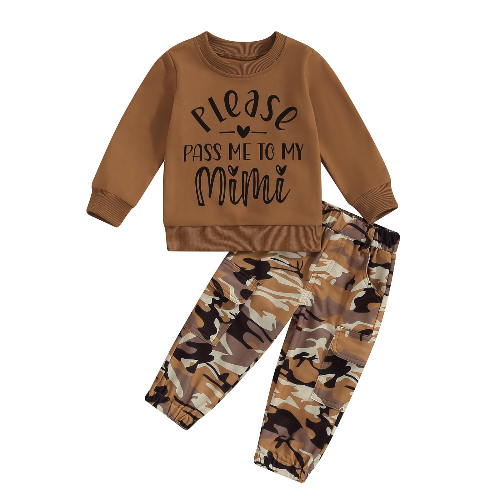 Fernvia Toddler Girls Clothes 2T 3T 4T 5T Fall Outfits Baby Pullover Sweatshirt & Camouflage Pants Set Kids Winter Sweatsuit