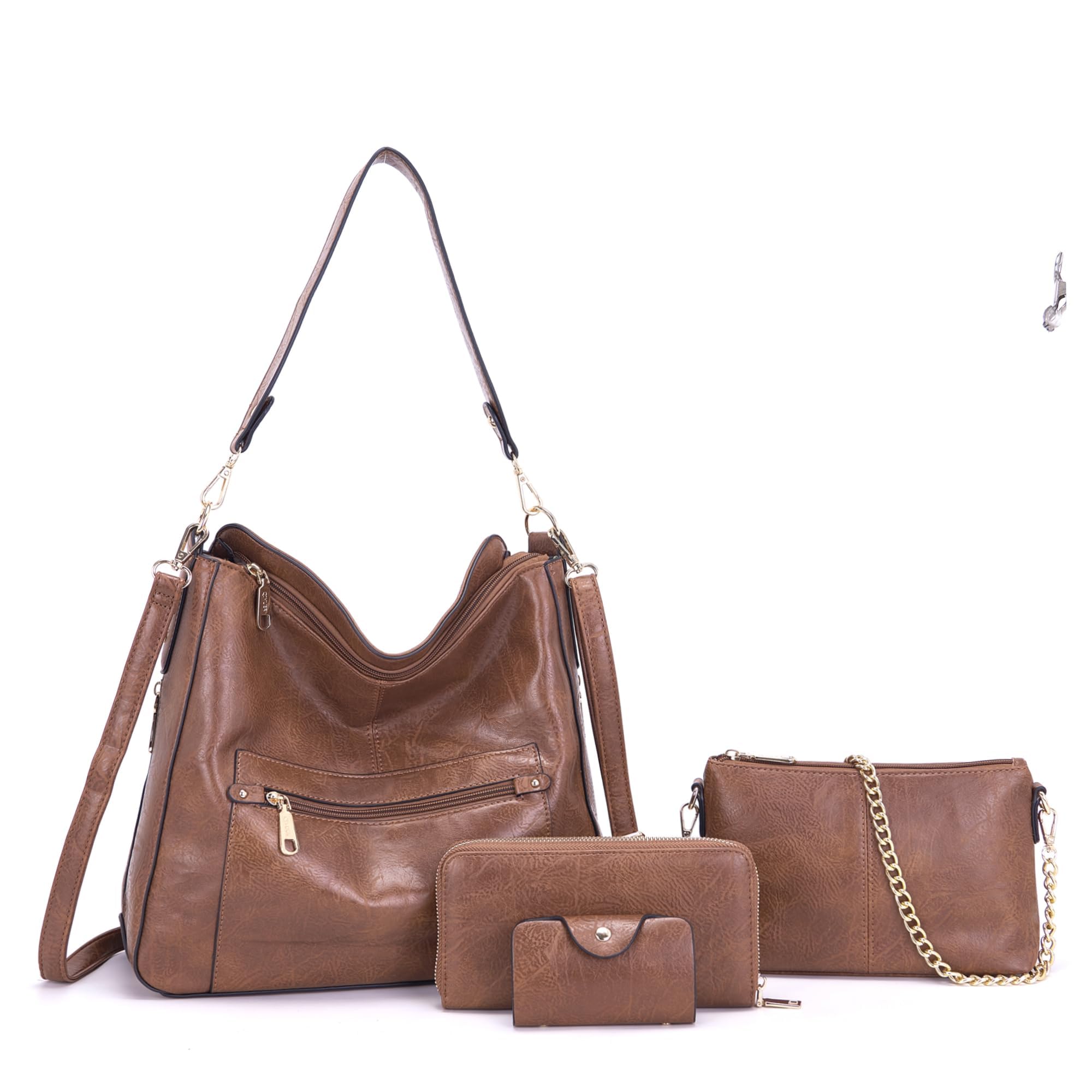 Large Crossbody Purses Set For Women Shoulder Tote Handbags Ladies Hobo Bags With Matching Wallet 4PCS