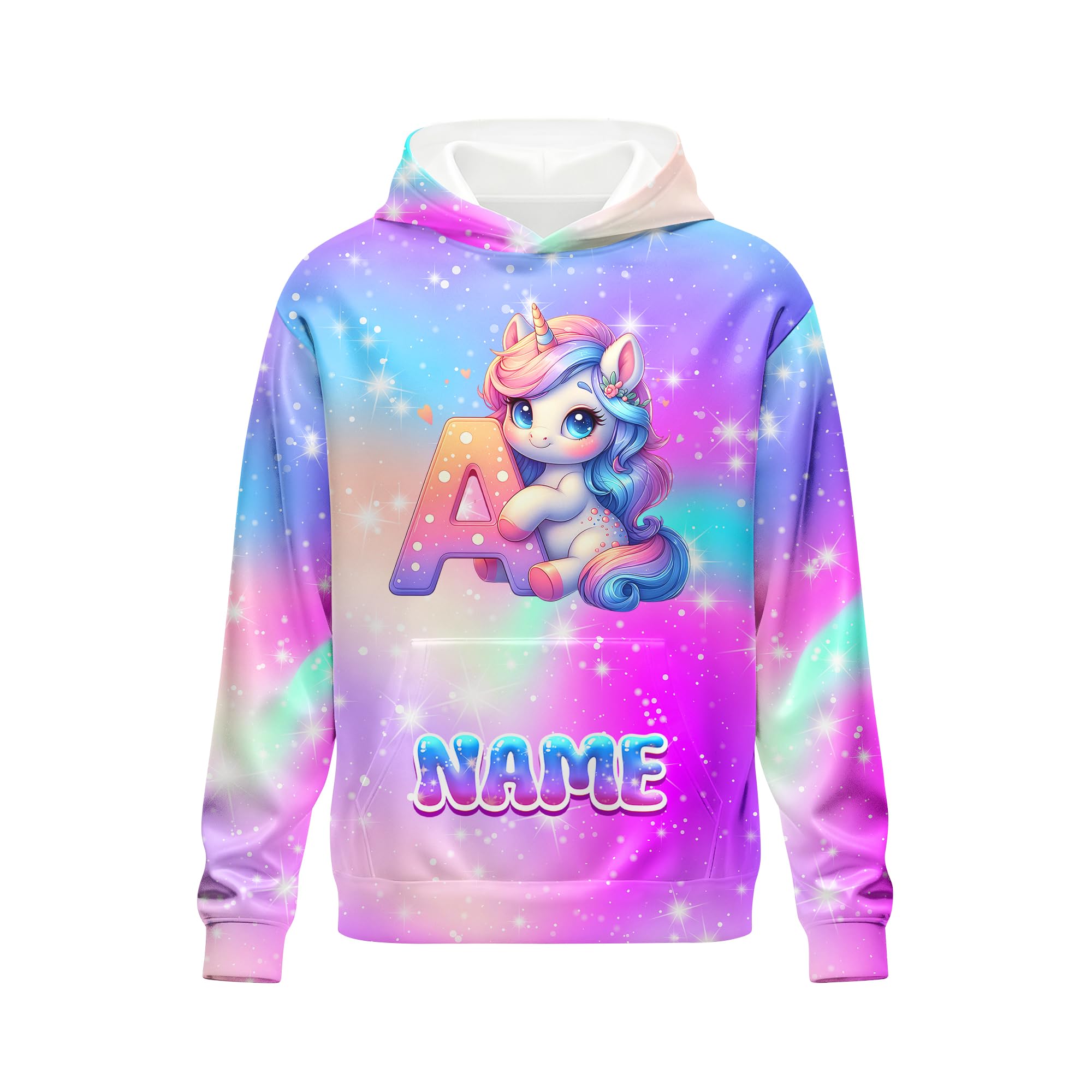 Sweatshirt for Girls - Personalized Pullover Hoodies for Kids - Customized Cute Hooded Gifts for Teen Girls