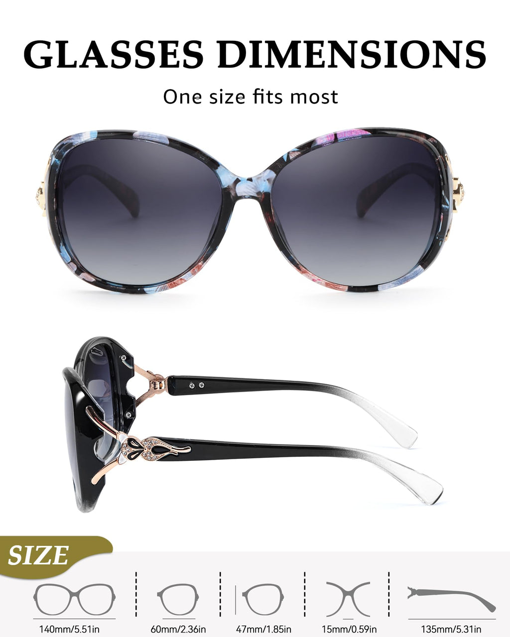 FIMILU Sunglasses for Women Trendy Polarized Sunglasses Oversized Big Sun Glasses Ladies Shades UV Protection
