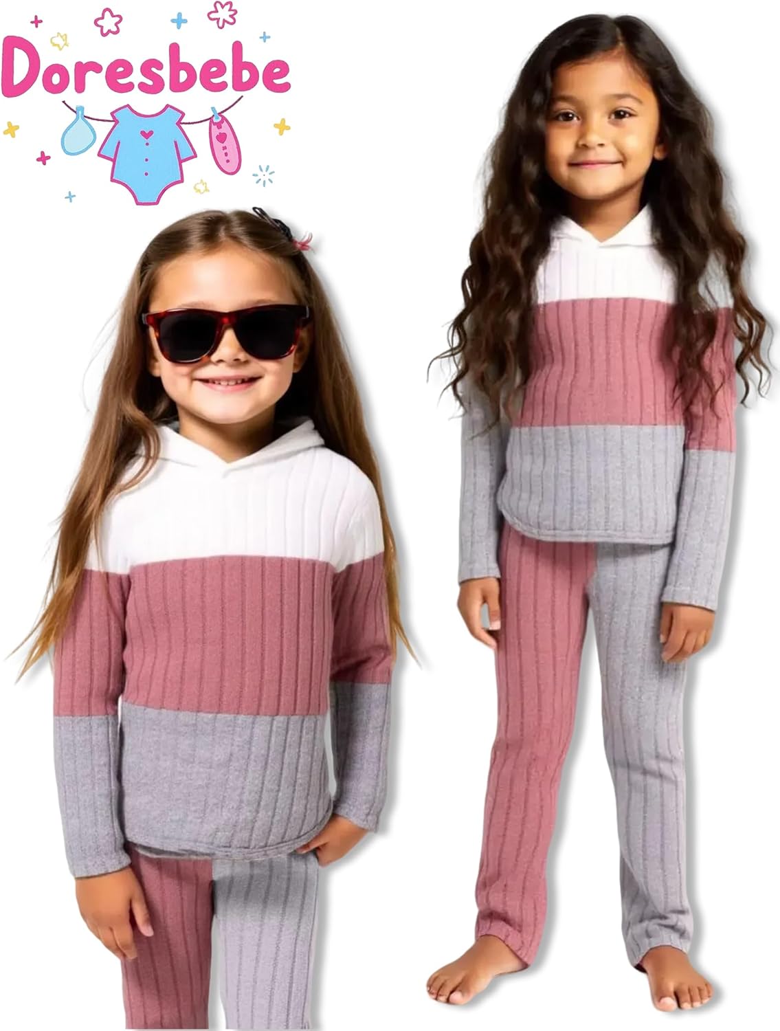 Girls Clothes Fall Girl Outfits 2Pcs Hoodie Pullover Sweatshirt+Pant+Leggings Winter Set for Size 4-8 Years Little Girls