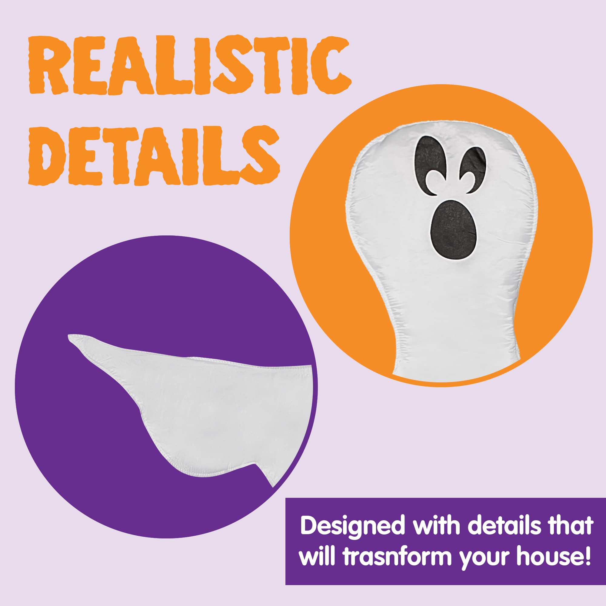 JOYIN 53” Halloween Bendable Tree Wrap Ghost Decoration for Halloween Outdoor, Lawn, Tree, Pillar Decorations, Ghost Party Supplies