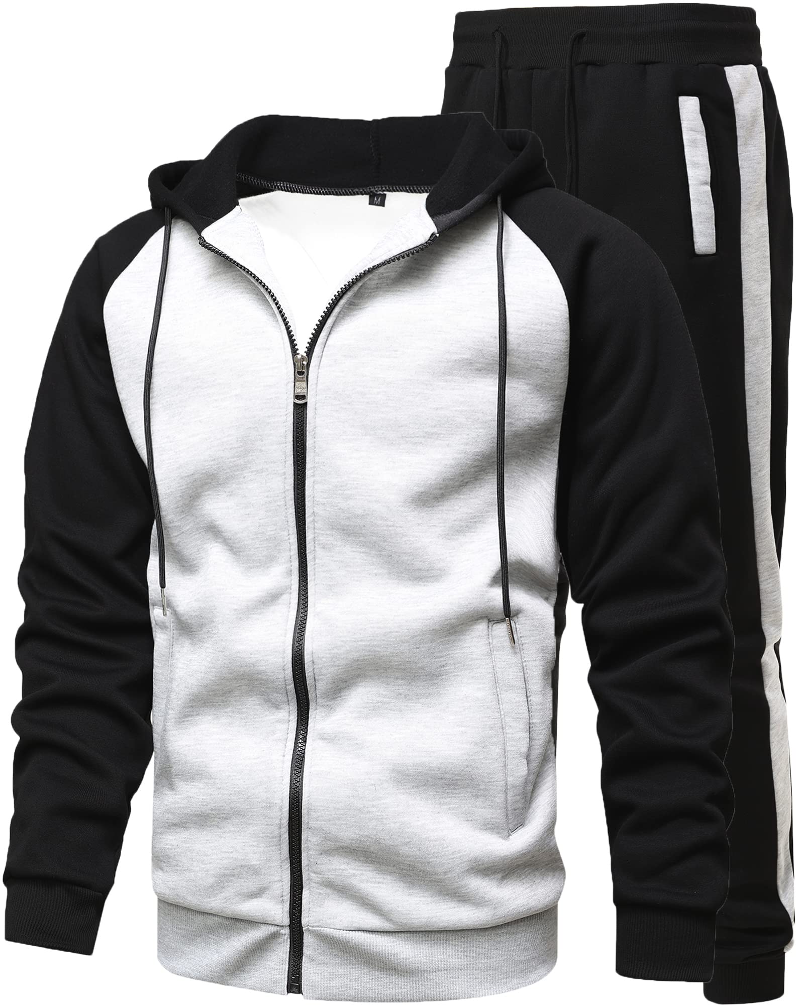 GXAMOY Men's 2 Pieces Tracksuits Running Sports Suits Drawstring Waistband Sweatsuit