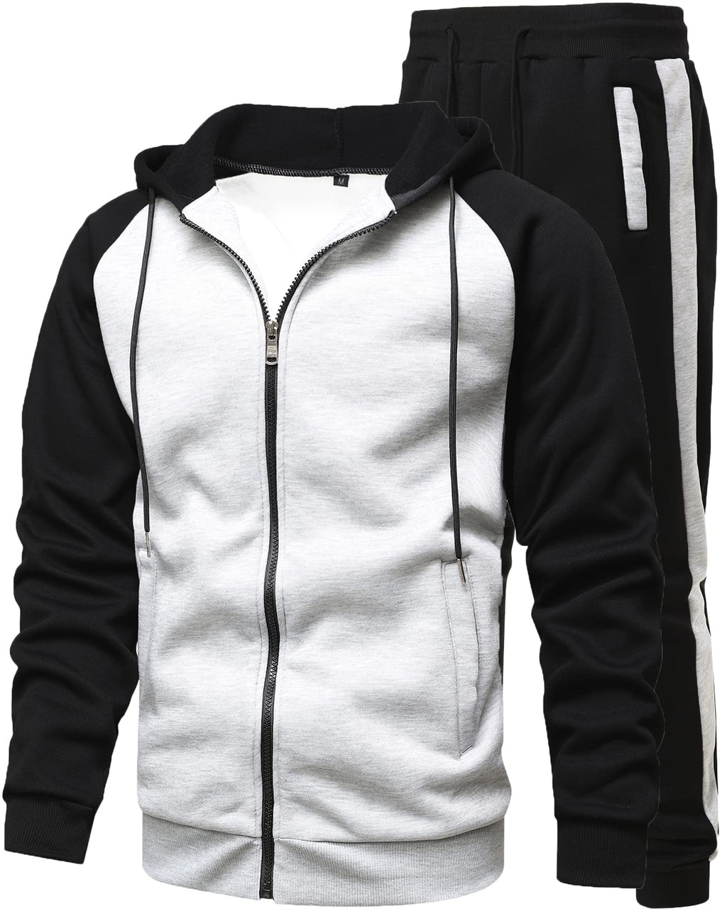 GXAMOY Men's 2 Pieces Tracksuits Running Sports Suits Drawstring Waistband Sweatsuit