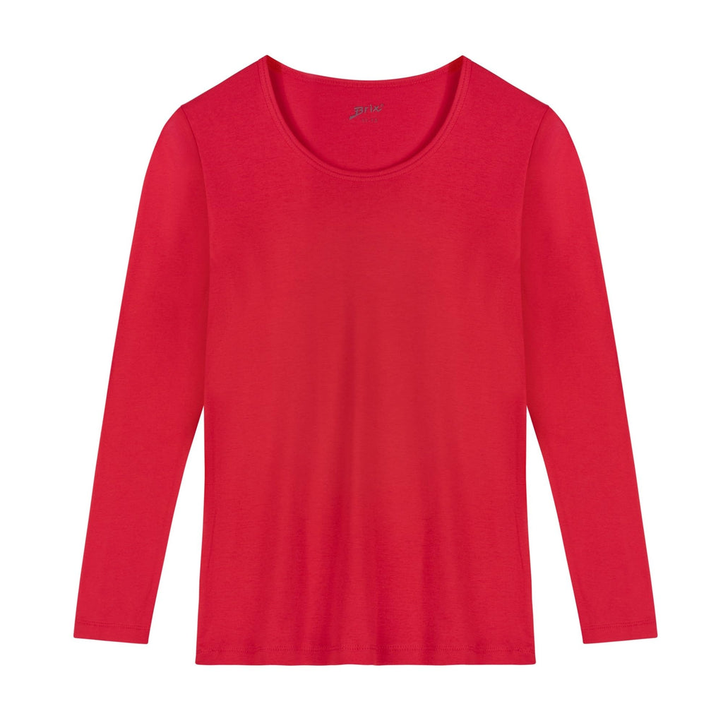 Brix Girls' Long Sleeve Tees - 100% Cotton Tagless 4 -Pack Crew Neck Super Soft Cotton T Shirts.