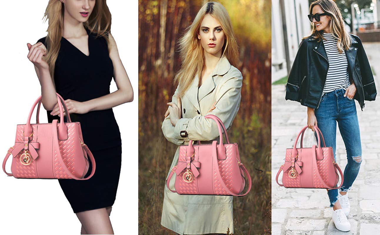 Purses and Handbags for Women Fashion Ladies PU Leather Top Handle Satchel Shoulder Tote Bags