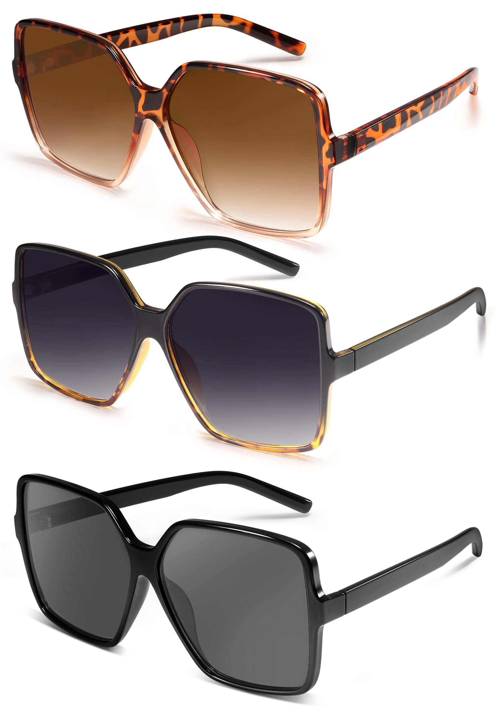 Dollger Oversized Square Sunglasses for Women Big Large Wide Fashion Shades for Men UV Protection Unisex