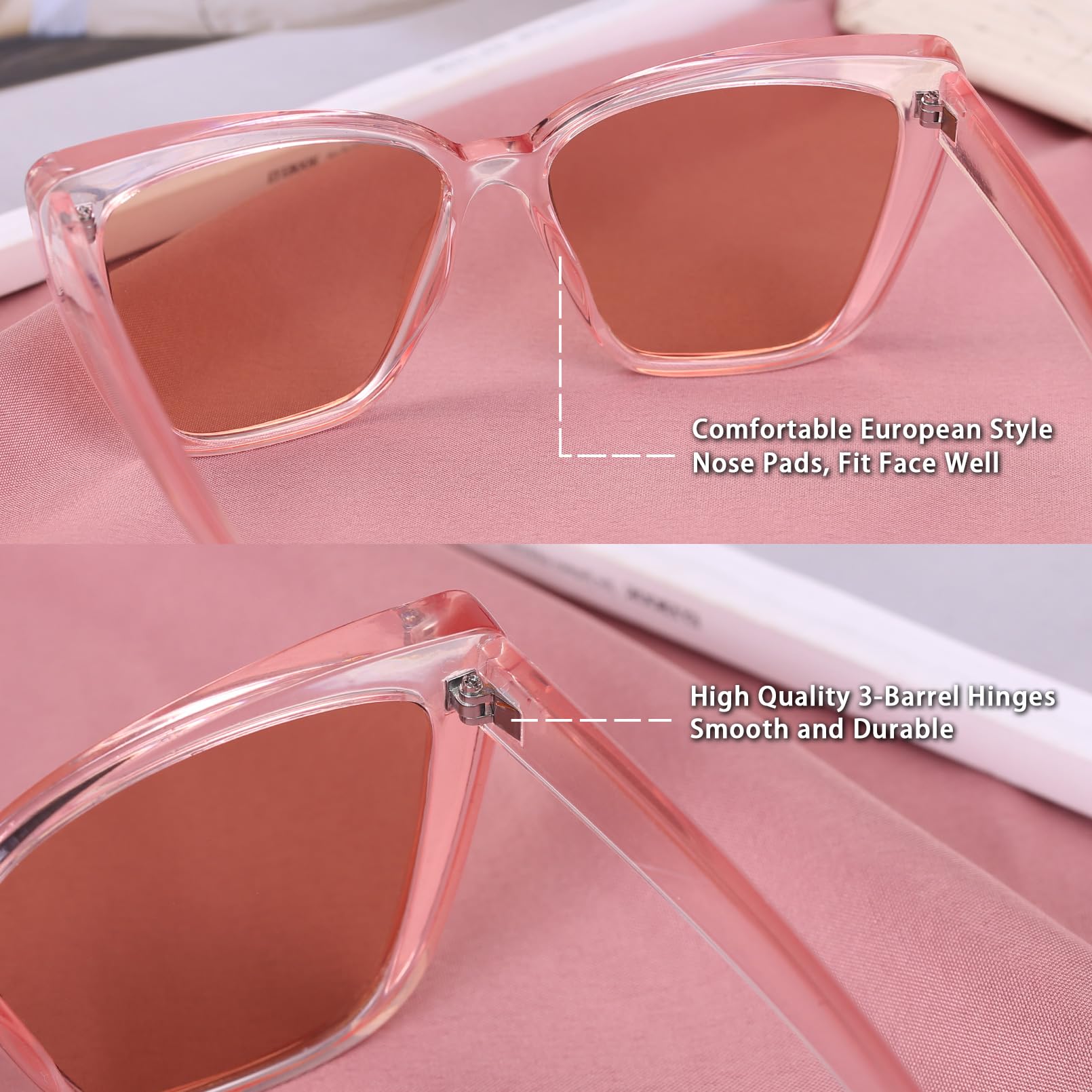 COLOSSEIN Beach Sunglasses for Women and Men Trendy Oversized Sunglasses Classic Square Sunglasses