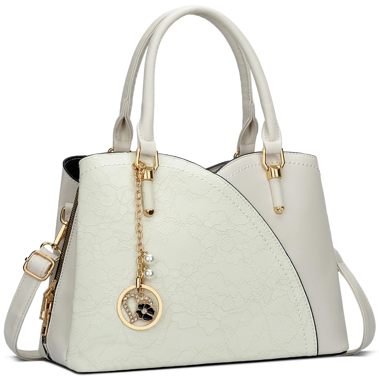 KKXIU Triple Compartments Purses and Handbags for Women Fashion Ladies Satchel Shoulder Top Handle Bag