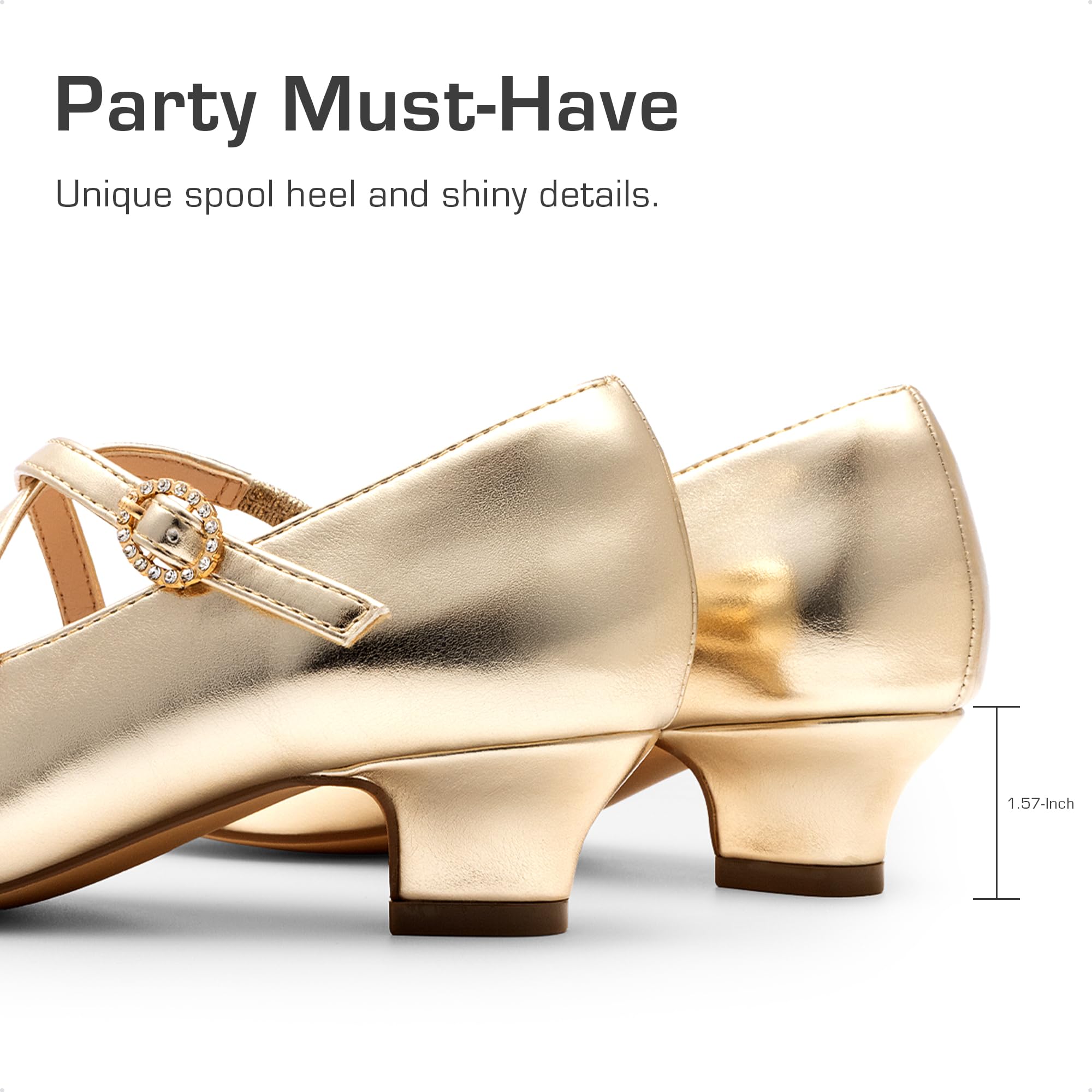 Dream Pairs Girls Dress Shoes Mary Jane High Heel Round Toe Straps Pumps Flower Wedding Party Princess Flats for Little/Big Kids