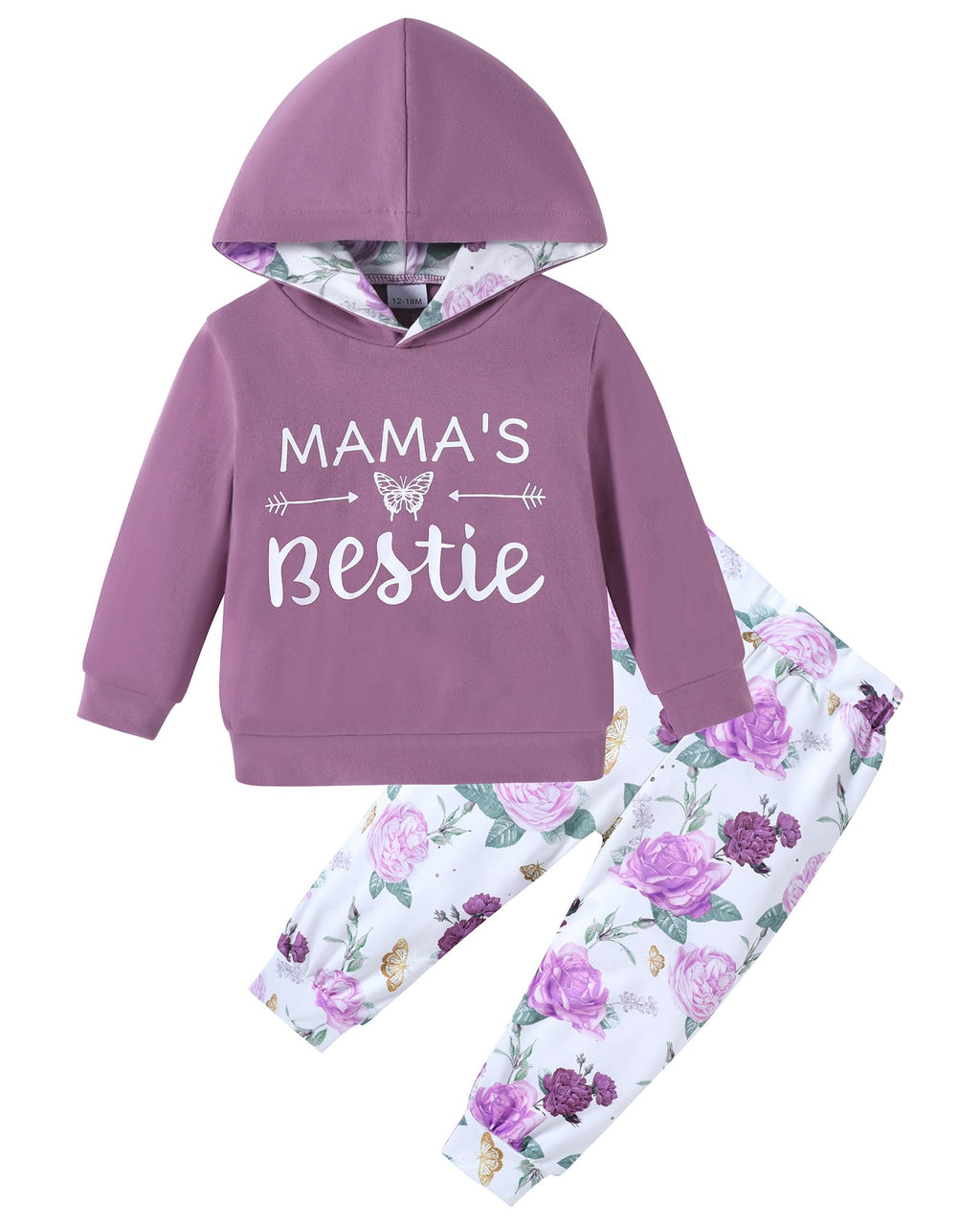 ZOEREA Toddler Girls Clothes Baby Outfits Letter Hoodie Sweatshirts Flower Sweatpants 2Pcs Tracksuit Fall Winter Clothing