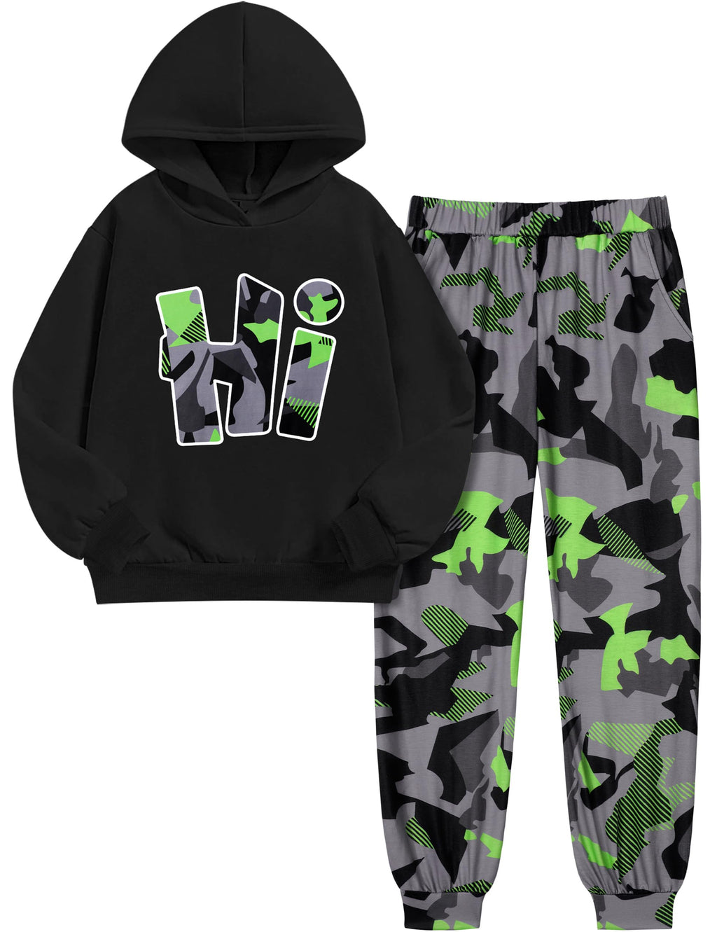 Boys Clothes Camo Boys Outfits Letter Printing Pullover Hoodie and Pants 2Pcs Winter Kids Clothes Boys for 7-14 Years