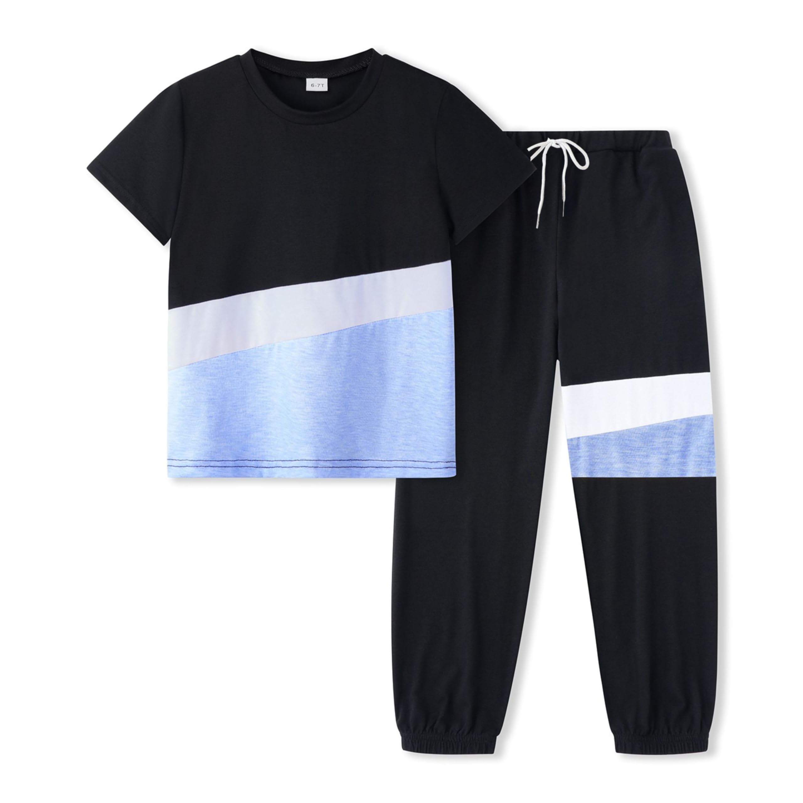 Boys Clothes Size 4-10 Years Short Sleeve T-Shirt & Pants 2-Piece Set Casual Boys Summer Fall Outfits Set