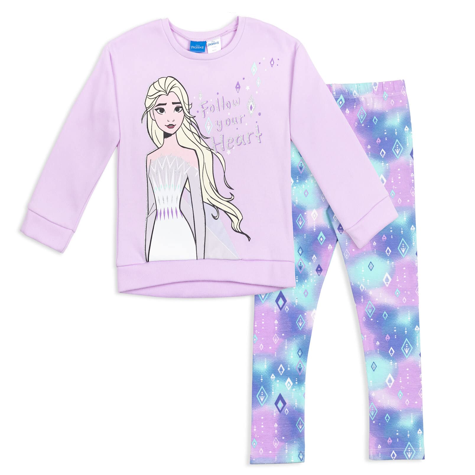 Disney Frozen Princess Anna Elsa Baby Girls Sweatshirt and Leggings Outfit Set Infant to Big Kid