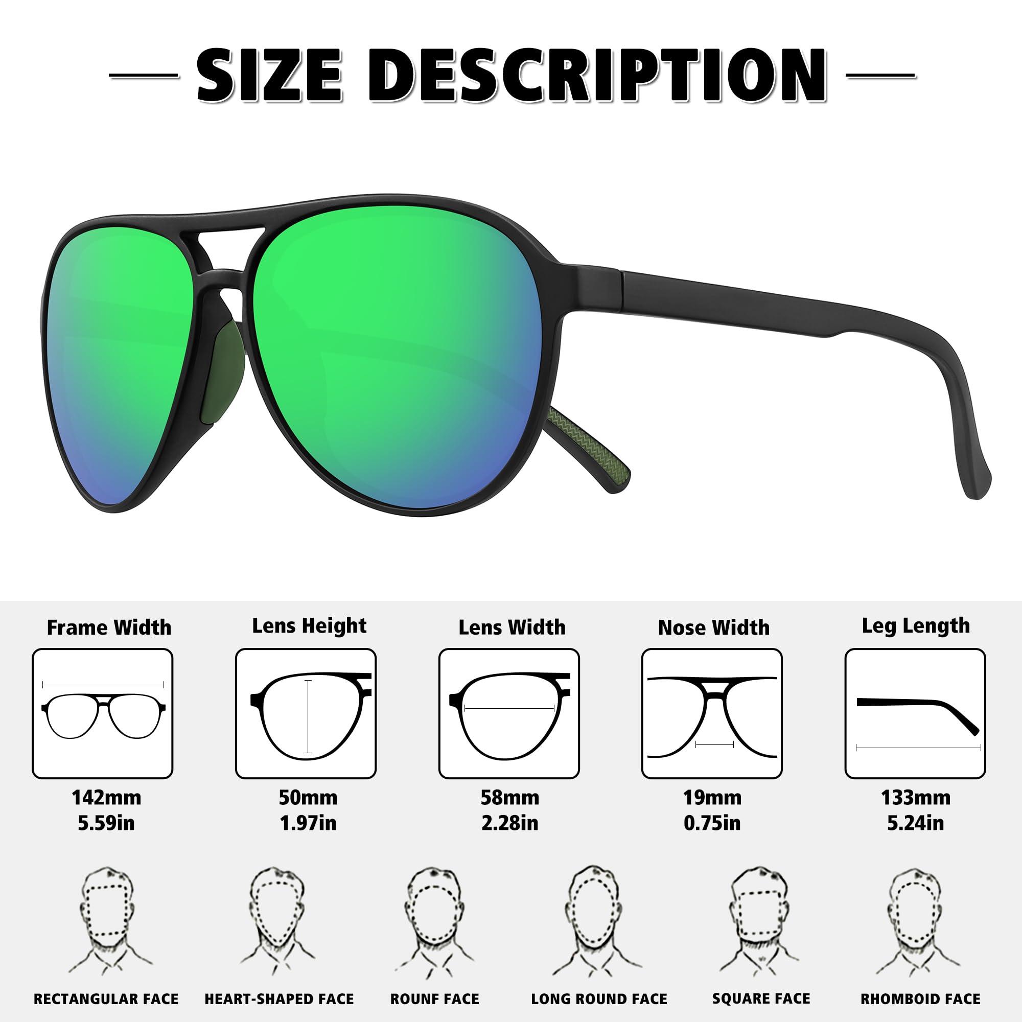 STORYCOAST Polarized Aviator Sunglasses for Men Women Classic Retro Aviators Sports Driving Running Sun Glasses