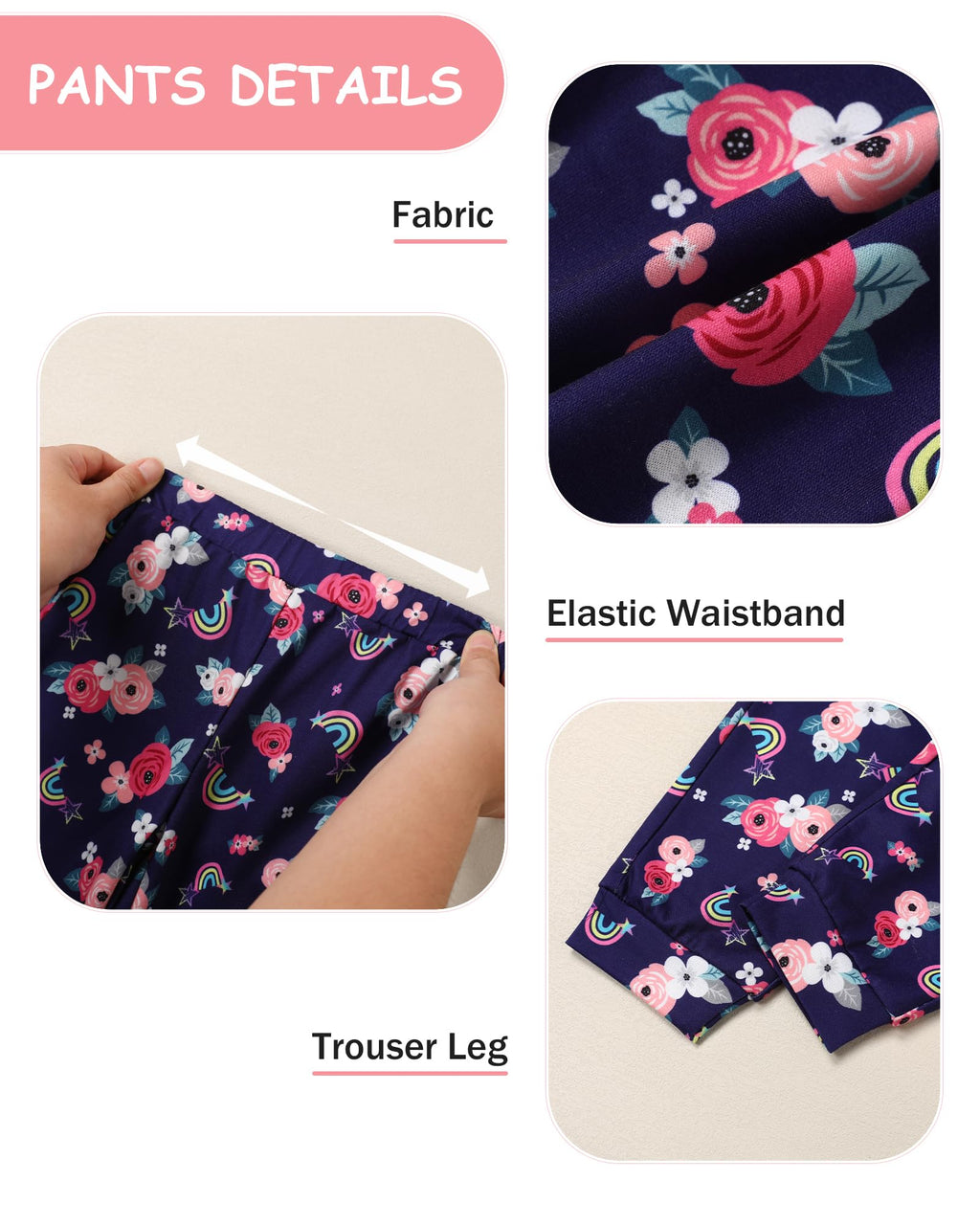 Coco&RARA Toddler Girls Clothes Baby Hoodie Sweatshirt Flower Sweatpants Outfits 2pcs Fall Winter Tracksuit Set 18M-6T