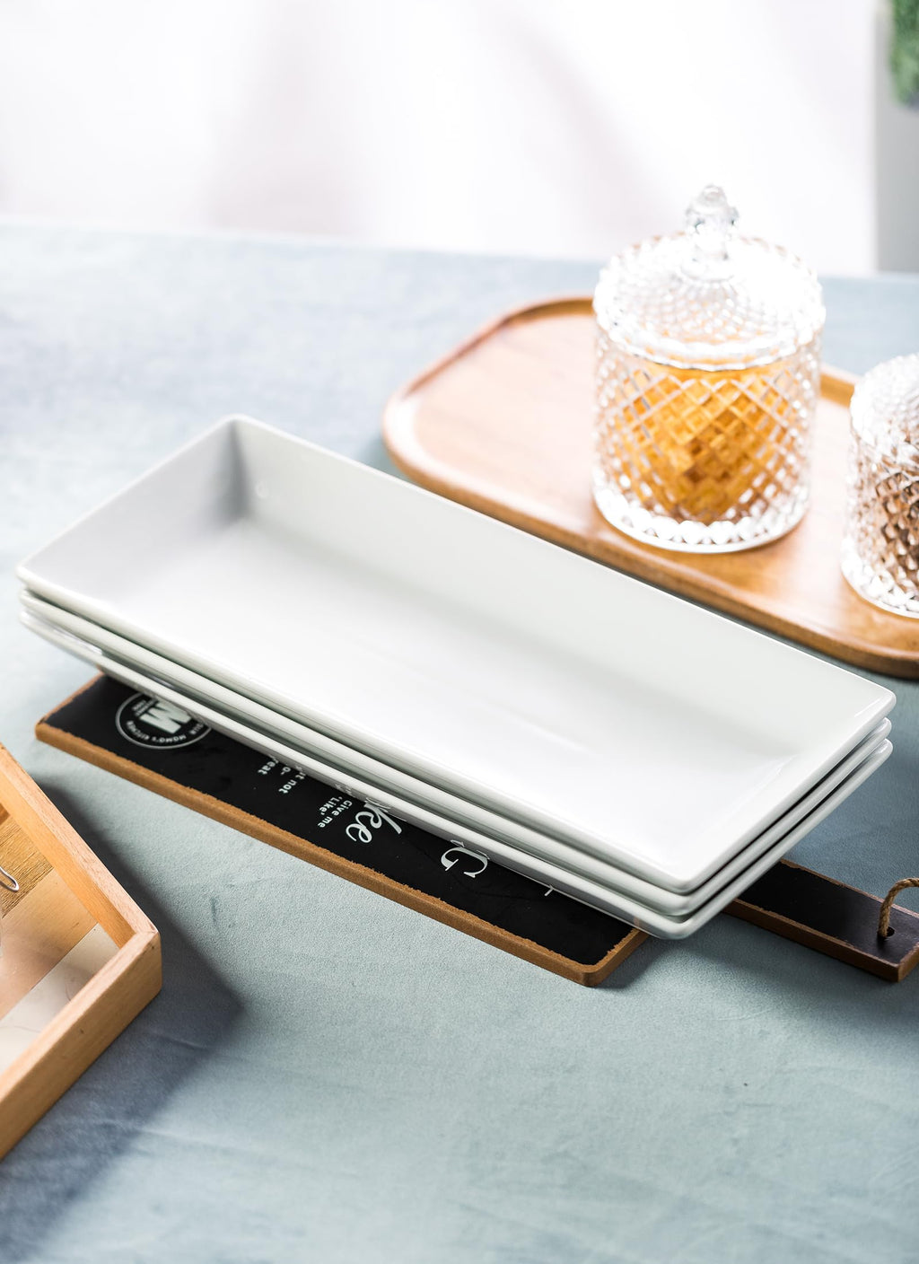 LYEOBOH 3 Tier Serving Bowls Set with Collapsible Thicker Metal Stand, Oval Serving Dishes for Entertaining Tiered Serving Stand for Fruit, Dessert, Candy, Chip and Dip (Black)