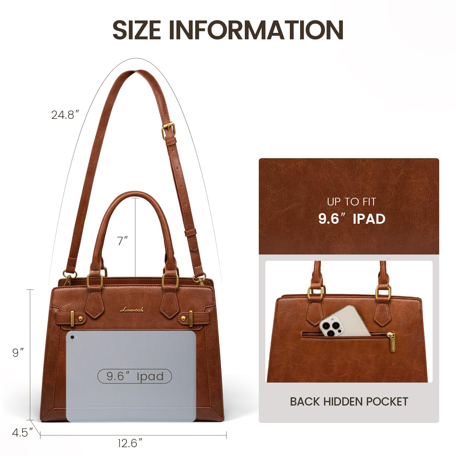 LOVEVOOK Purses and Handbags for Women, Tote Shoulder Bag Satchel Black Purse and PU Leather Top Handle for ladies