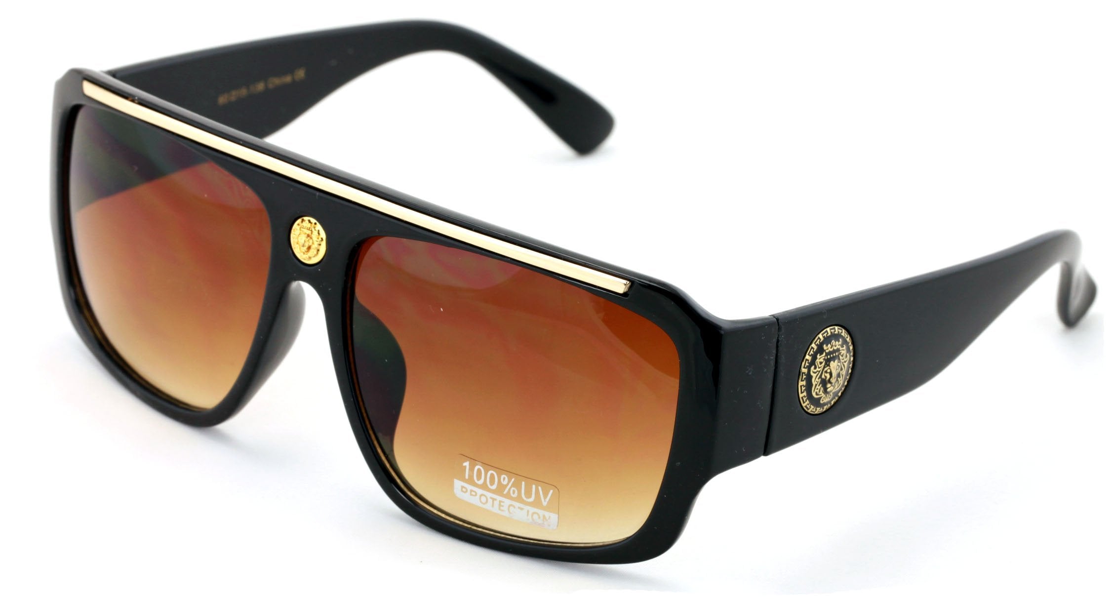 V.W.E. Lion Head Flat Top Hip Hop Rapper Retro Bold Sunglasses