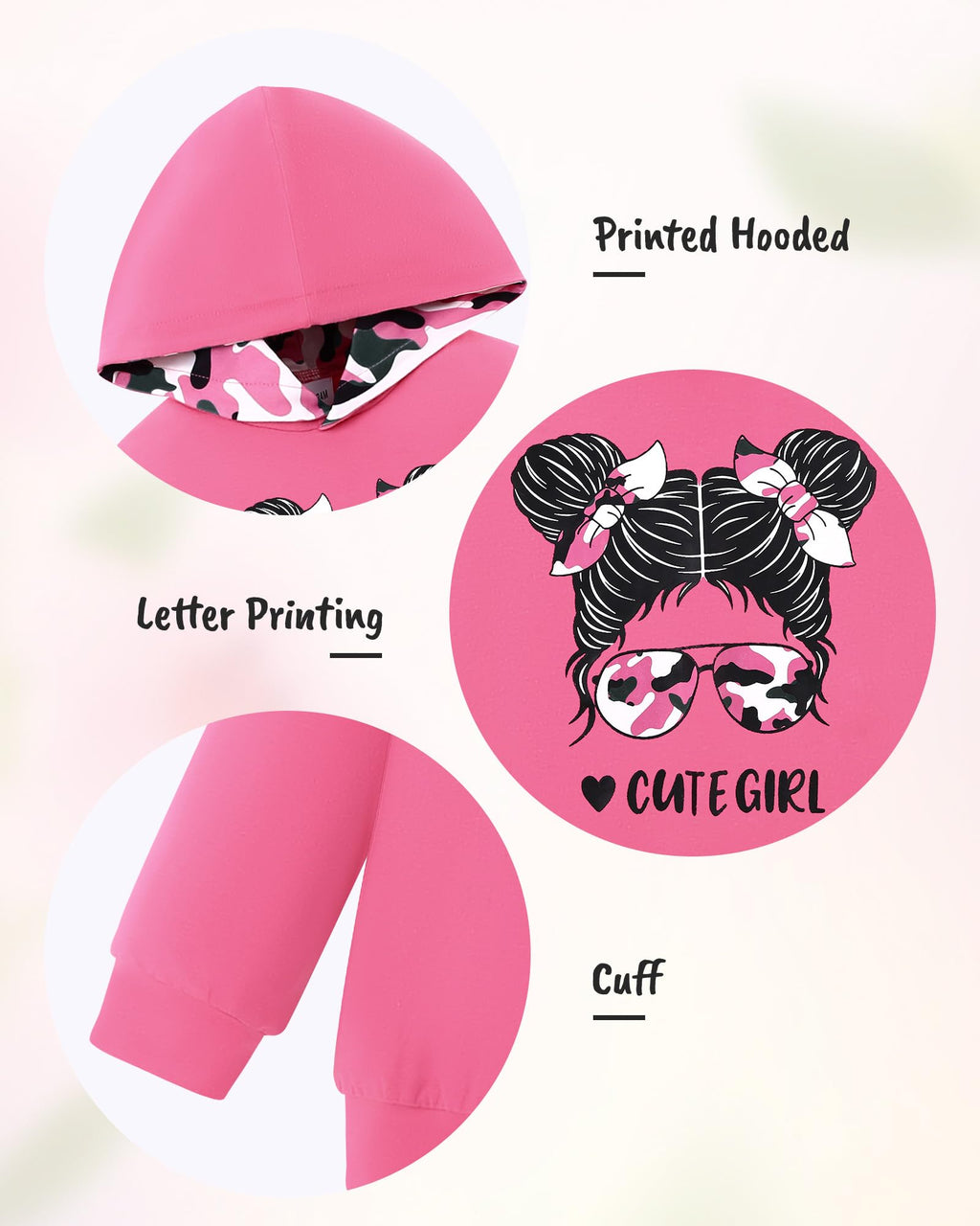 ZOEREA Toddler Girls Clothes Baby Outfits Letter Hoodie Sweatshirts Flower Sweatpants 2Pcs Tracksuit Fall Winter Clothing