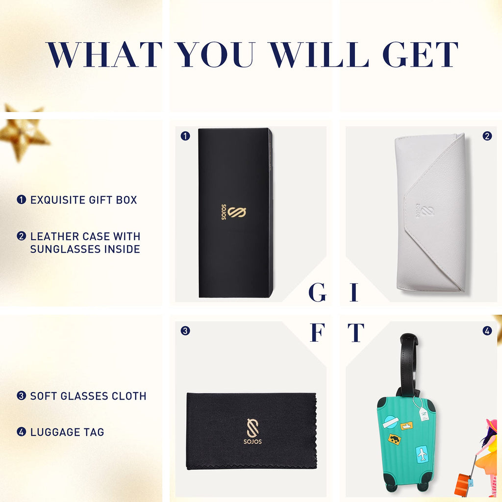 SOJOS Square Polarized Sunglasses for Women Men Small Hexagonal Polygon Shades SJ1072