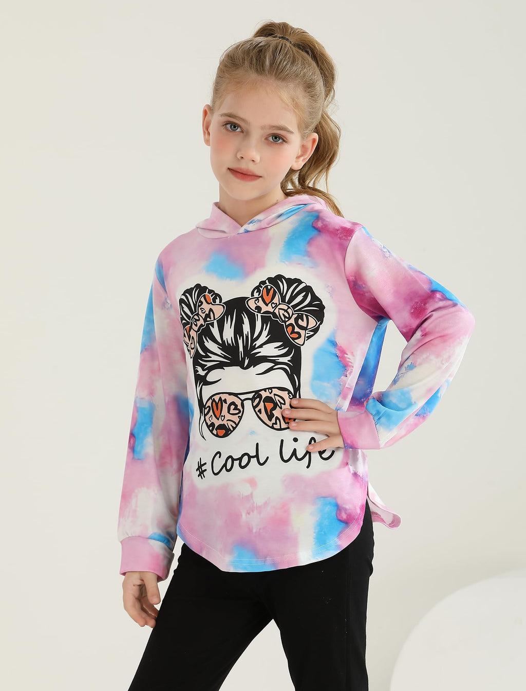 Girls Clothes Tie Dye Long Sleeve Hoodie Sweatshirt and Pants Sets Cute Girl Outfits Size 5-14 Years