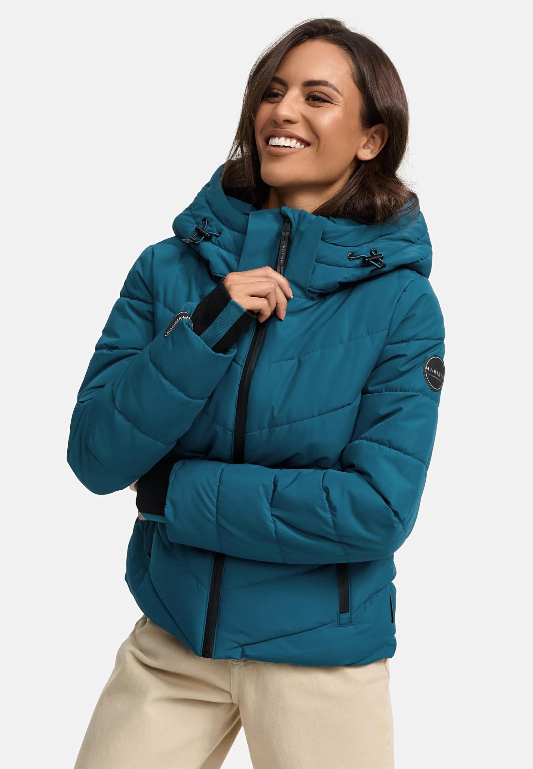 Marikoo Women's Winter Jacket with Hood - Weather-Resistant - Quilted Puffer Coat - Samuiaa XVI XS-3XL