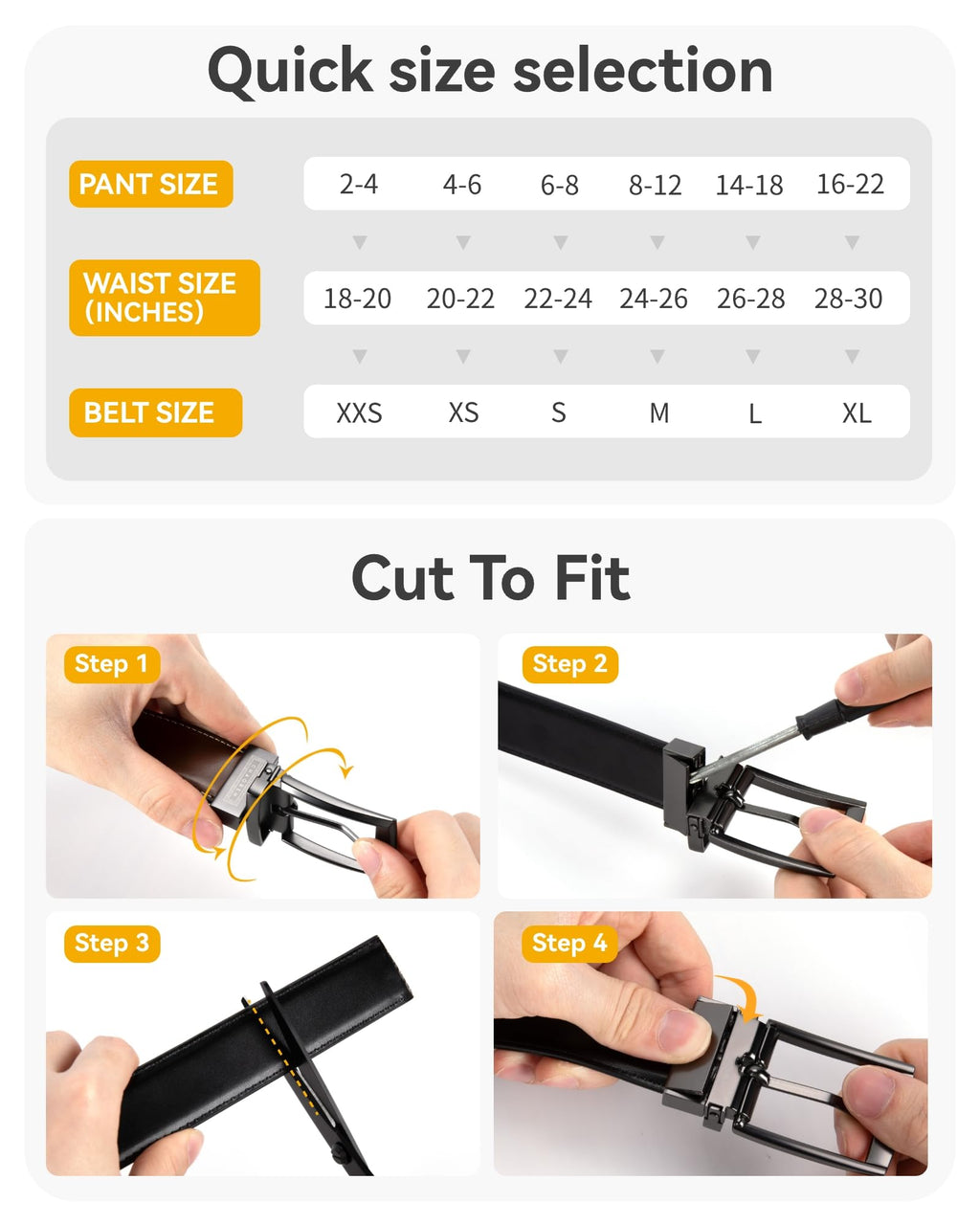 CHAOREN Boys Belt, Most Size Kids 1 1/4" Dress Reversible Belt for Youth - One Leather Belt Two Style