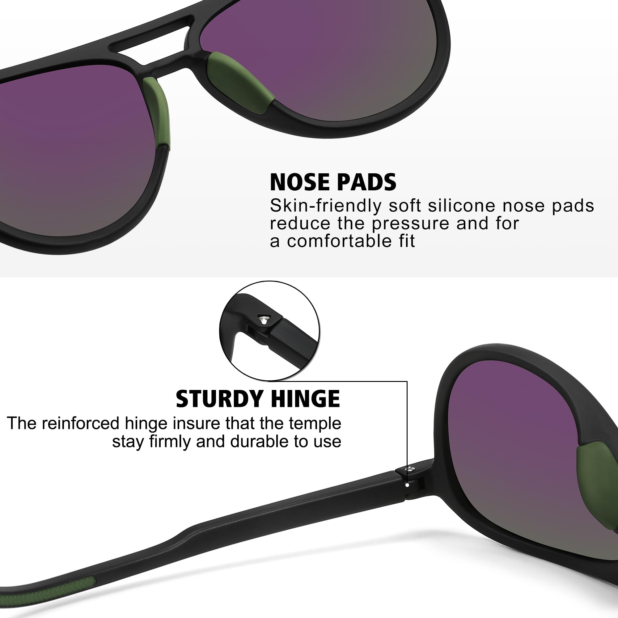 STORYCOAST Polarized Aviator Sunglasses for Men Women Classic Retro Aviators Sports Driving Running Sun Glasses