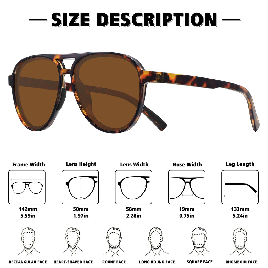 STORYCOAST Polarized Aviator Sunglasses for Men Women Classic Retro Aviators Sports Driving Running Sun Glasses