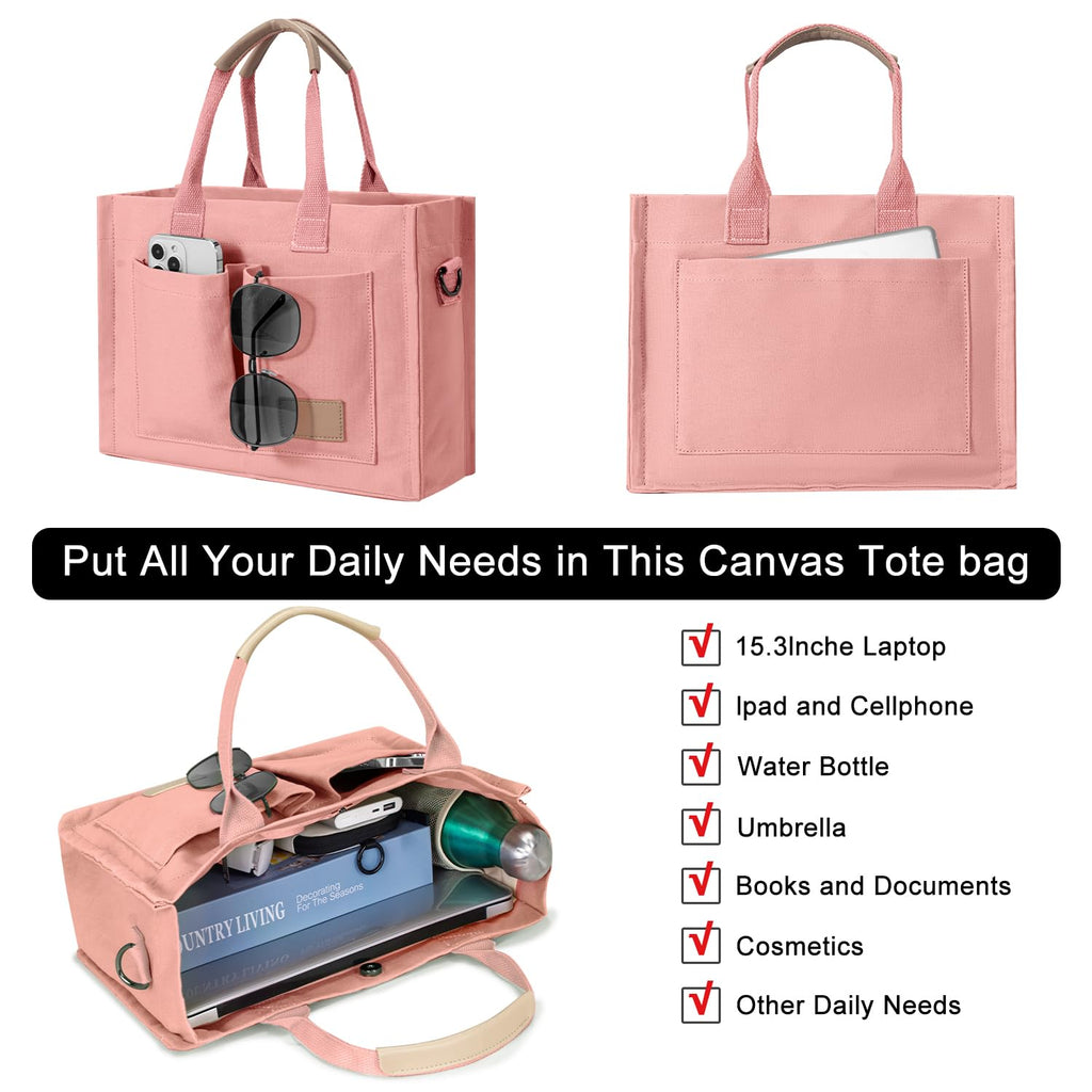Tote Bags for Women Canvas Tote Purse Crossbody with Pockets Top Handle Shoulder Satchel Bag for Women