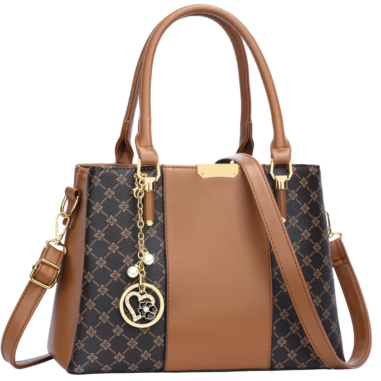 KKXIU 3 Zippered Compartments Purses and Handbags for Women Top Handle Satchel Shoulder Ladies Bags