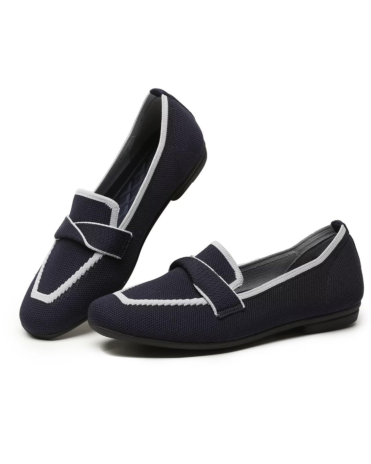 Women's Slip-on Loafer Soft Flats Comfort Knit Walking Office Work Penny Driving Dress Shoes