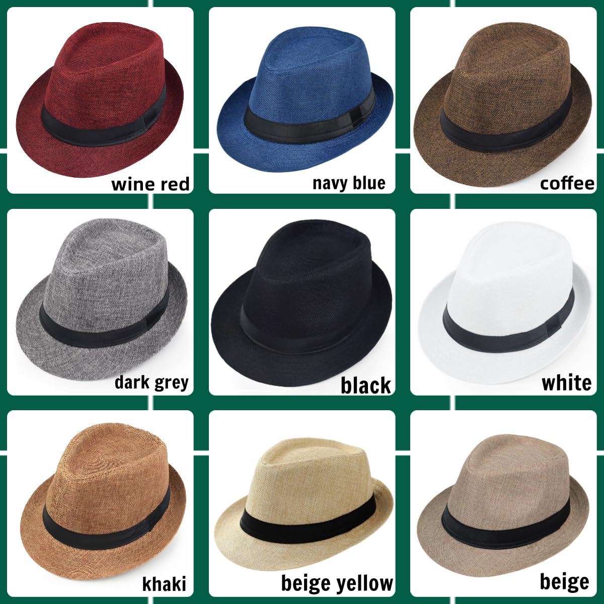 Giroir Fedora Hats for Men Women Short Brim Unisex Summer Beach Style 1920s Party Accessories