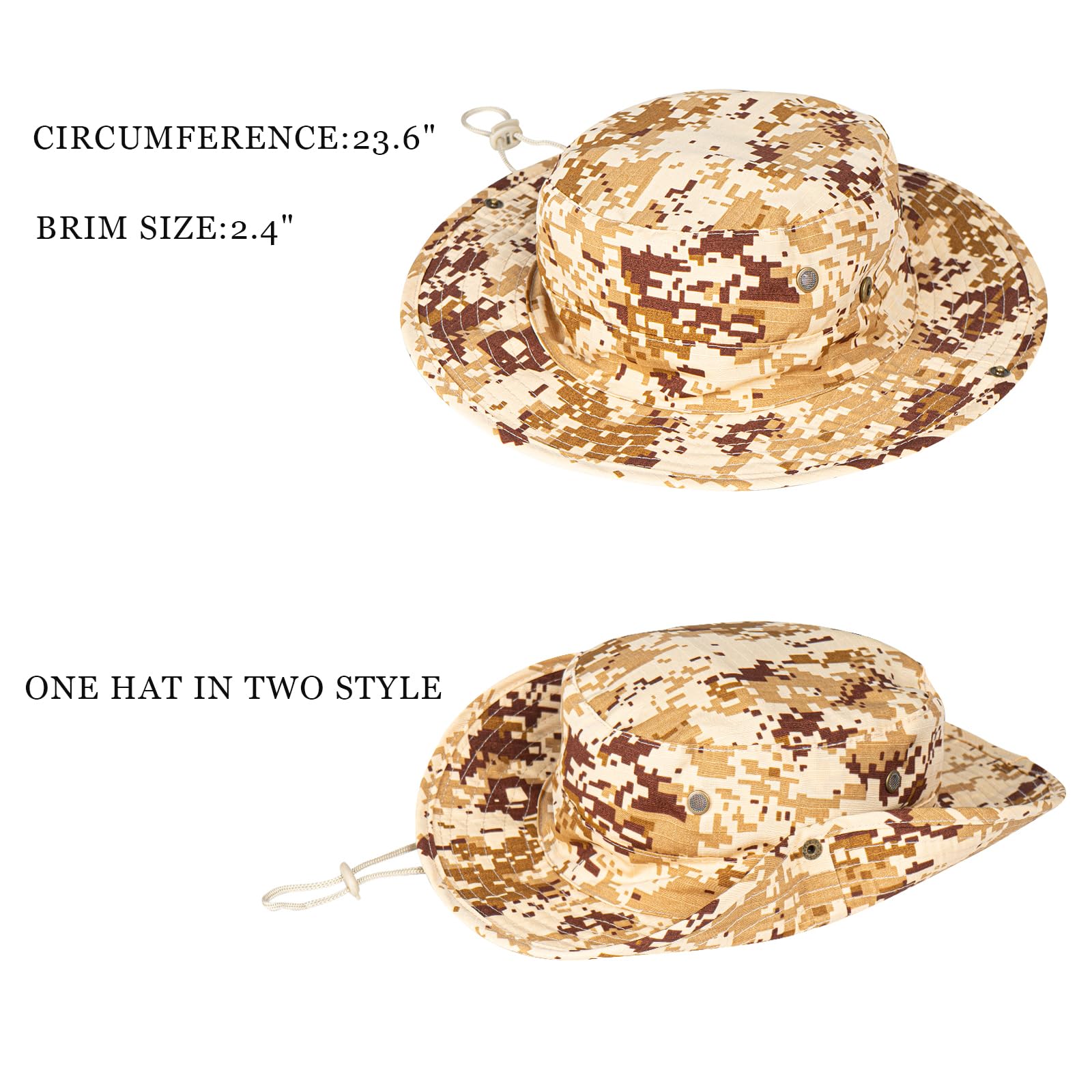 Sun Hats for Men Women Boonie Hat Foldable Fishing Hat UPF 50+ Bucket Hat for Fishing Hiking Garden Safari Beach