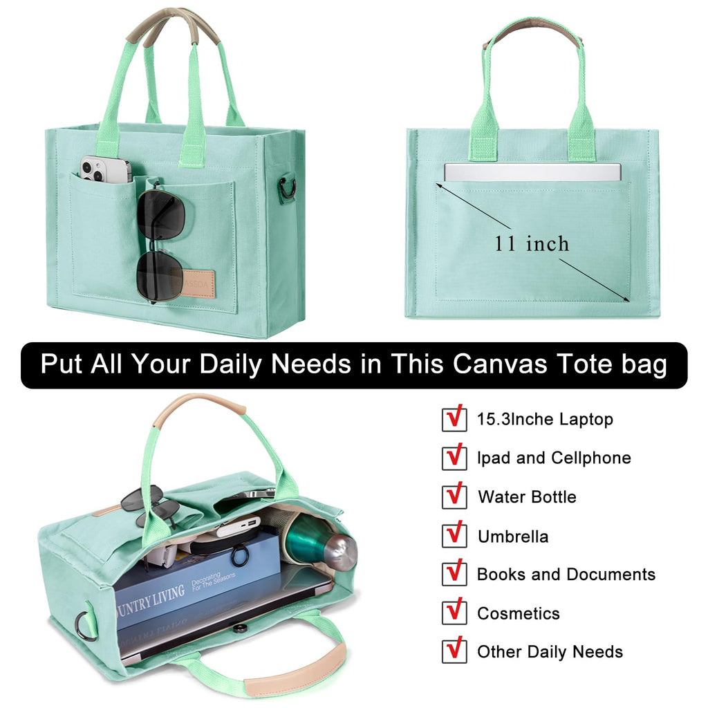 Tote Bags for Women Canvas Tote Purse Crossbody with Pockets Top Handle Shoulder Satchel Bag for Women