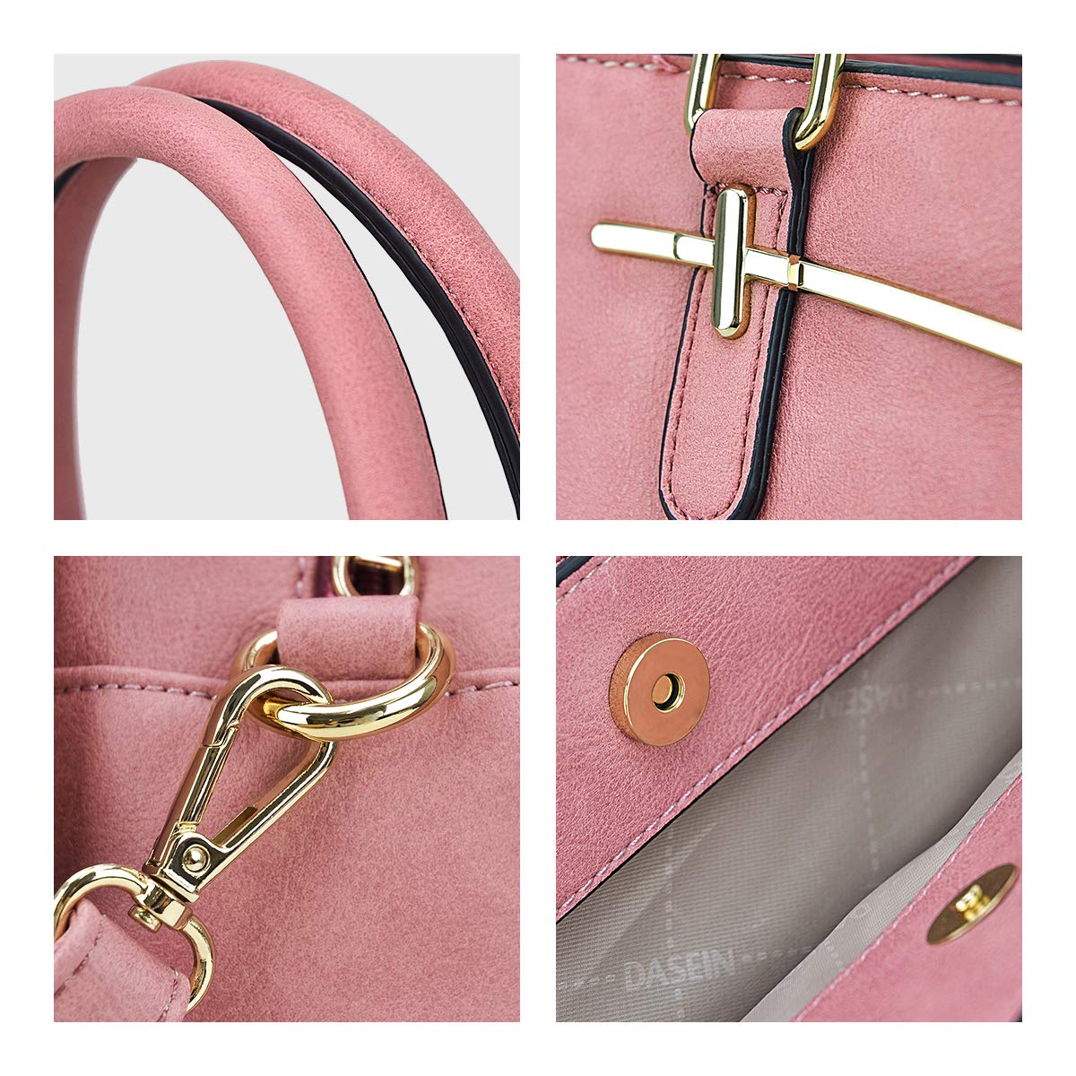 Women Handbag Wallet Tote Shoulder Hobo Bag Top Handle Satchel Purse Set 2pcs with 3 Compartments